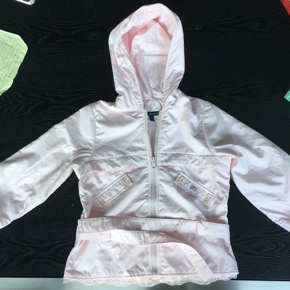 Lili Gaufrette light pink soft hooded girls jacket